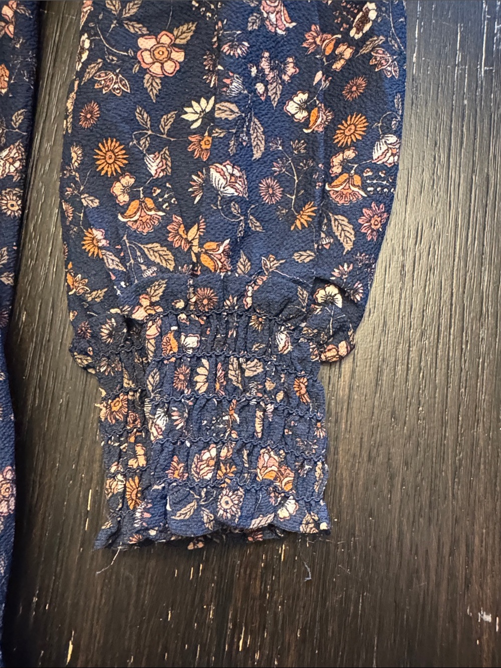 Max Studio Navy Floral Maxi Dress with Pink and Cream Accents - Picture 4 of 6